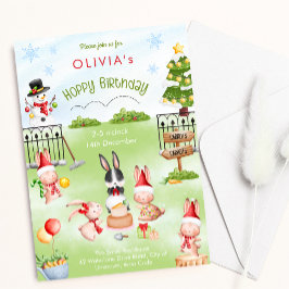 Invitación Navidades Conejo Conejo Conejo Conejo Nocturno de