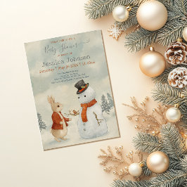 Invitación Navidades Conejo Peter Vintage Baby Shower