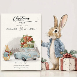 Invitación Navidades Conejo Peter y Auto