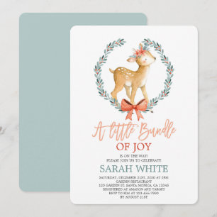 Invitación Navidades Conjunto de alegría venado de invierno B
