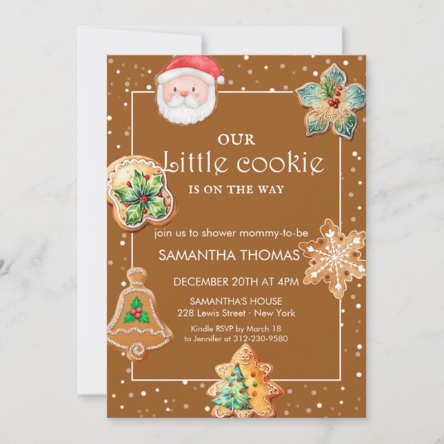 Invitación Navidades Cookie Baby Shower (Anverso)