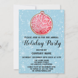 Invitación Navidades Cookie Company Holiday Party Red Ball