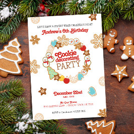 Invitación Navidades Cookie decoran fiesta de cumpleaños