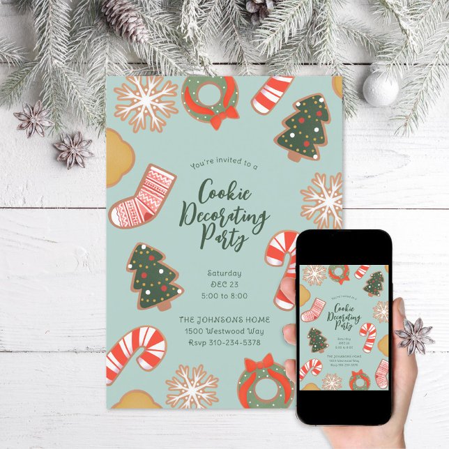 Invitación Navidades Cookie decoran fiesta navideña (Subido por el creador)