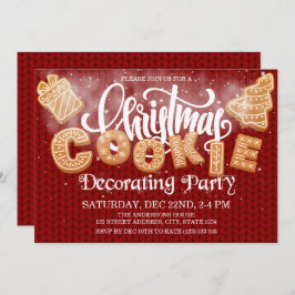 Invitación Navidades Cookie decorando Fiesta Elegante