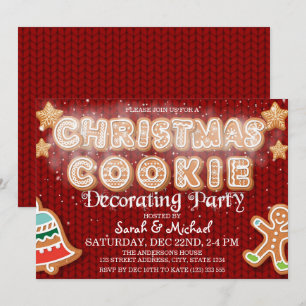 Invitación Navidades Cookie decorando Fiesta moderno
