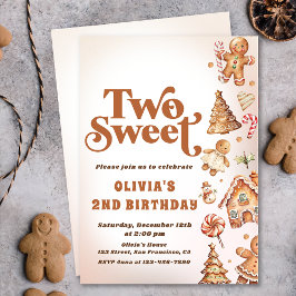 Invitación Navidades Cookie Dos Dulces Fiestas de Cumpleaños