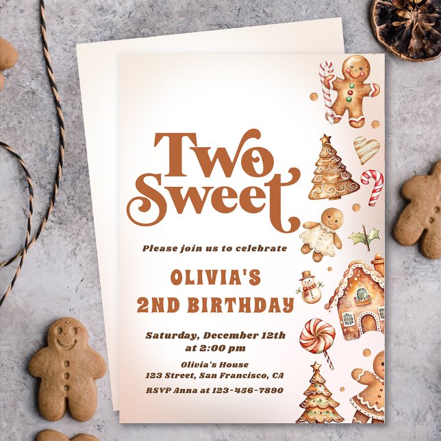 Invitación Navidades Cookie Dos Dulces Fiestas de Cumpleaños (Subido por el creador)