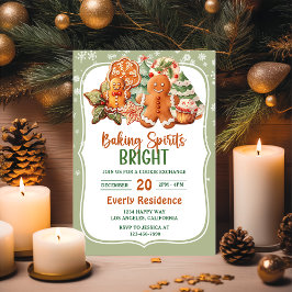 Invitación Navidades Cookie Exchange Baking Spirit Bright