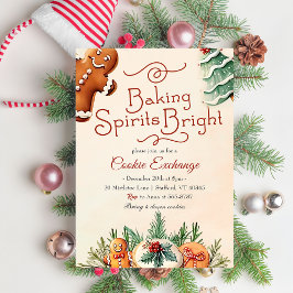 Invitación Navidades Cookie Exchange Baking Spirit Bright