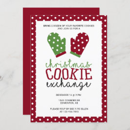 Invitación Navidades Cookie Exchange Fiesta Holiday Oven Mitt