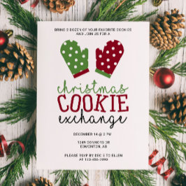 Invitación Navidades Cookie Exchange Fiesta Holiday Oven Mitt
