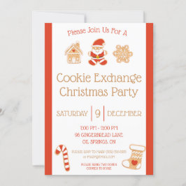 Invitación Navidades Cookie Exchange, fiesta navideña
