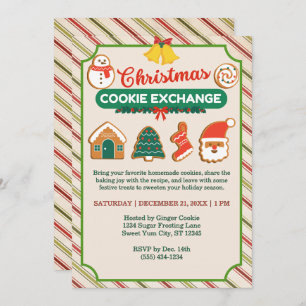 Invitación Navidades Cookie Exchange & Receta Swap Tan Fiesta