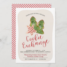 Navidades Cookie Exchange Trendy Watercolor Cookie