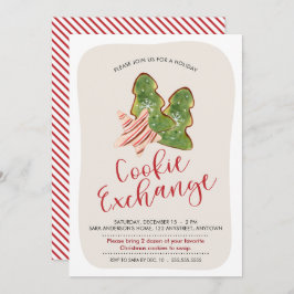 Invitación Navidades Cookie Exchange Trendy Watercolor Cookie
