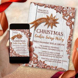 Invitación Navidades Cookie intercambian Diversión Gingerbrea