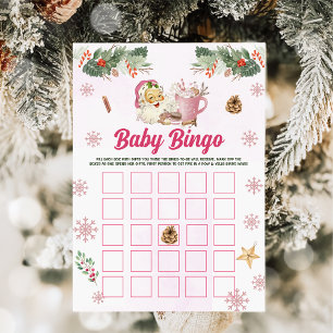 Invitación Navidades Cookie Santa Baby Bingo Games Card