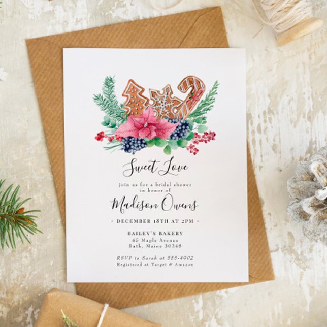 Invitación Navidades Cookie Sweet Love Holiday Bridal Shower (Subido por el creador)