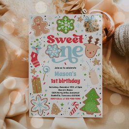 Invitación Navidades Cookie Sweet One First Birthday Fiesta