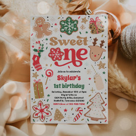 Invitación Navidades Cookie Sweet One First Birthday Fiesta