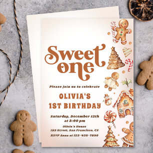 Invitación Navidades Cookie Sweet One First Birthday Fiesta