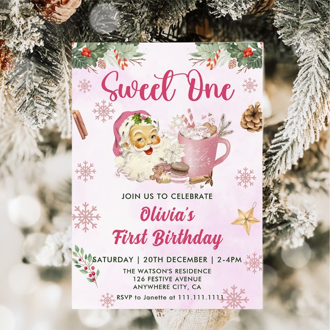 Invitación Navidades Cookie Sweet One First Birthday Fiesta (Subido por el creador)
