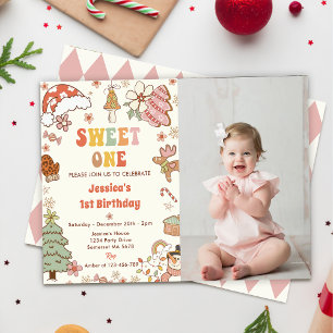 Invitación Navidades Cookie Sweet One First Birthday Photo