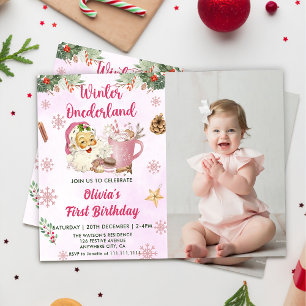 Invitación Navidades Cookie Winter Onederland Fotos de cumple