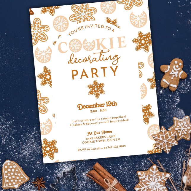 Invitación Navidades cookies decoran fiesta navideña (Subido por el creador)