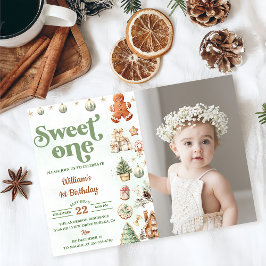 Invitación Navidades Cookies Sweet One First Birthday Photo