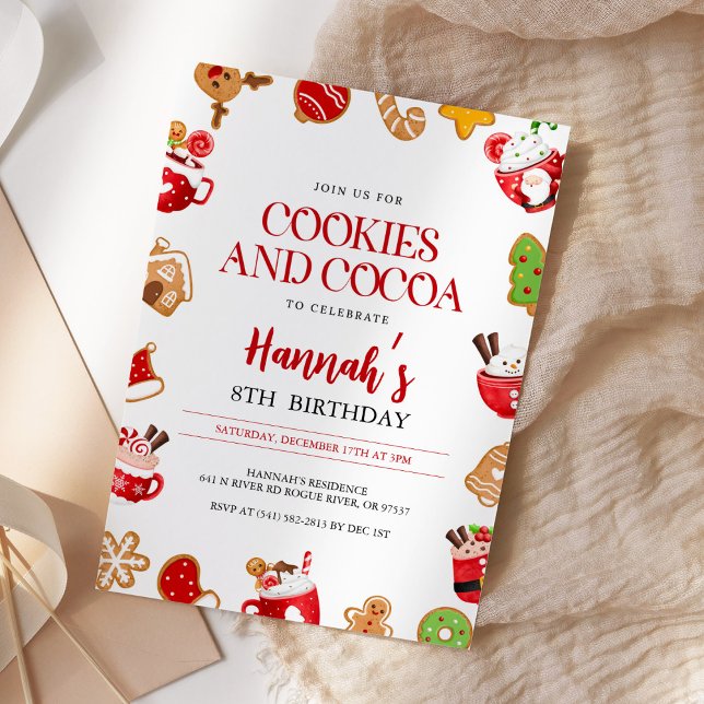 Invitación Navidades Cookies y Cocoa Cumpleaños (Subido por el creador)