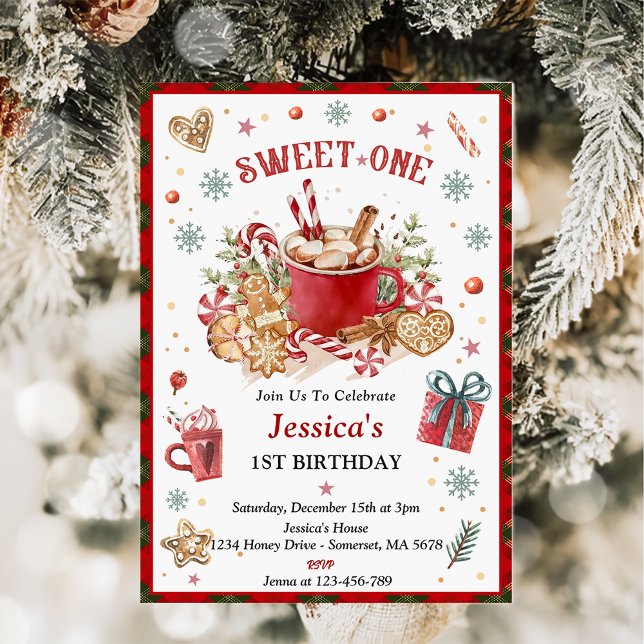 Invitación Navidades Cookies y Cocoa Primer Fiesta de cumplea (Subido por el creador)