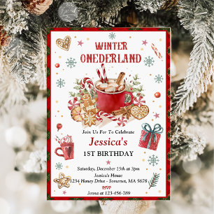 Invitación Navidades Cookies y Cocoa Winter Onederland