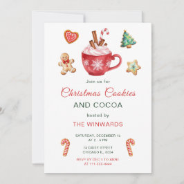 Invitación Navidades Cookies y Fiesta de cacao