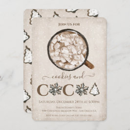 Invitación Navidades Cookies y fiesta de feriado de cacao