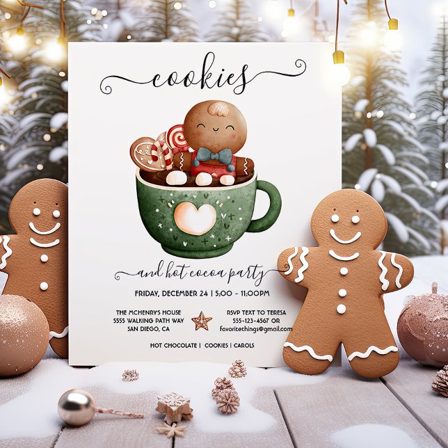 Invitación Navidades Cookies y fiesta de feriado por el cacao (Subido por el creador)