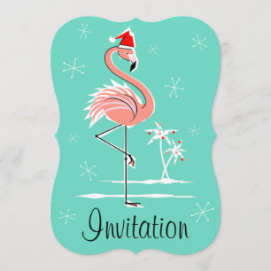 Invitación Navidades Corchete "invitación" Flamingo vertical