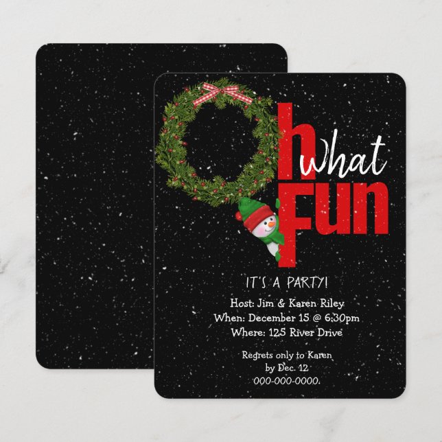 Invitación Navidades corean y fiesta de snowman invitan (Anverso / Reverso)