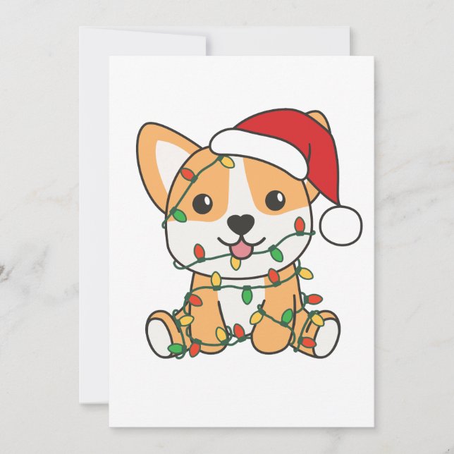 Invitación Navidades Corgi Animales De Invierno Perro (Anverso)
