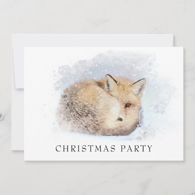 Invitación *~* Navidades Corporativo Personal Fox Ap18 Snowy (Anverso)