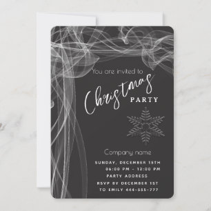 Invitación Navidades corporativos de copas de nieve onduladas