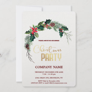 Invitación Navidades corporativos de Moda moderna Wreath acua