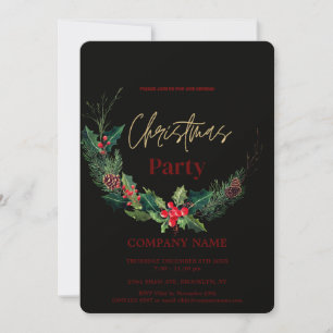 Invitación Navidades corporativos de Moda moderna Wreath acua