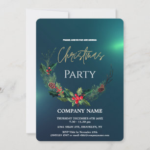 Invitación Navidades corporativos de Moda moderna Wreath acua