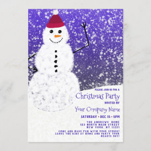 Invitación Navidades corporativos de Snowman blancos y acauda