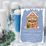 Invitación Navidades corporativos de Winter Gingerbread Candy<br><div class="desc">Esta encantadora y festiva invitación a la fiesta de Navidades corporativos es perfecta para la temporada de vacaciones. Presenta ilustraciones personalizados de un hombre de pan de jengibre frente a su casa de jengibre con dulces, una galleta de azúcar de árbol de Navidad, decoraciones de hielo, chupetes, gotas de goma...</div>