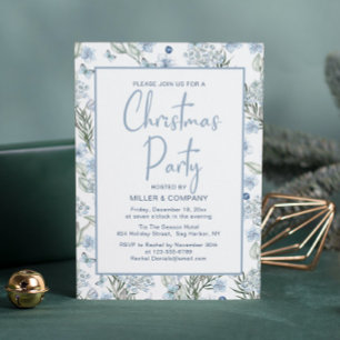 Invitación Navidades corporativos Fiesta Blue Butterfly Flora