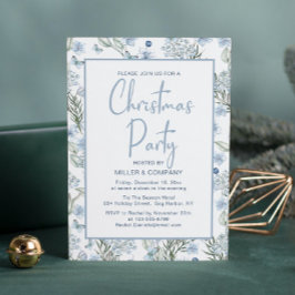 Invitación Navidades corporativos Fiesta Blue Butterfly Flora