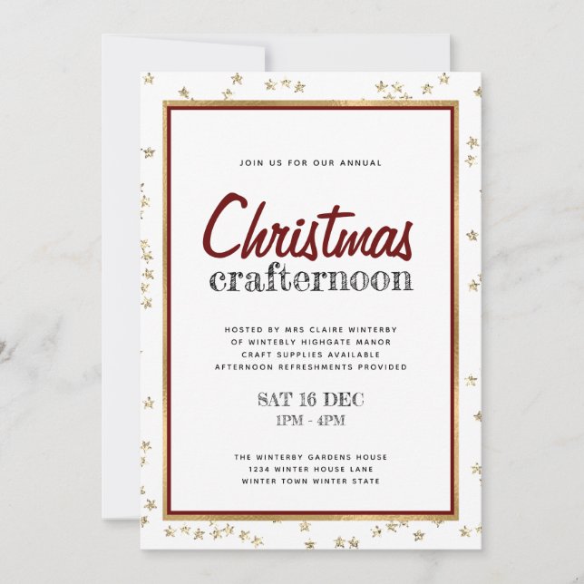 Invitación Navidades Crafternoon (Anverso)